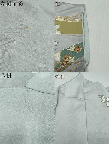 平和屋着物●訪問着　平安草花文　暈し染め　金銀彩　正絹　逸品　DABK0707ud