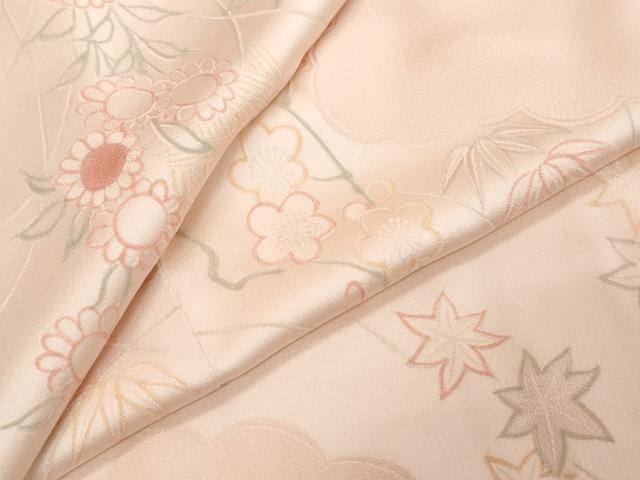 平和屋着物●上質な小紋　地紋起こし　雲取草花籬文　正絹　逸品　DABK0709ud