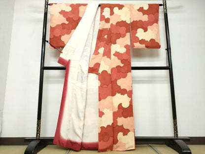 平和屋着物●上質な小紋　地紋起こし　花尽くし文　正絹　逸品　DABK0710ud