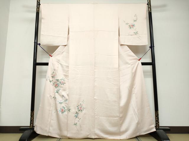 平和屋着物●訪問着　総刺繍　枝花文　正絹　逸品　DABK0711ud