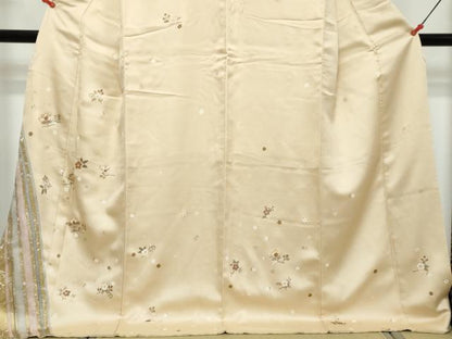 平和屋着物●訪問着　駒刺繍　舞花文　金彩　ロング丈　正絹　逸品　DABK0714ud