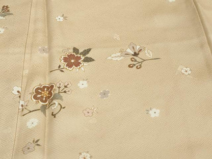 平和屋着物●訪問着　駒刺繍　舞花文　金彩　ロング丈　正絹　逸品　DABK0714ud