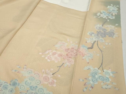 平和屋着物●豪華色留袖　人物枝桜文　暈し染め　金彩　正絹　逸品　DABK0715ud