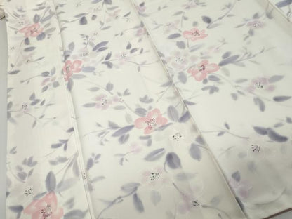 平和屋着物●上質な小紋　地紋起こし　枝花文　正絹　逸品　未使用　DABK0720ud