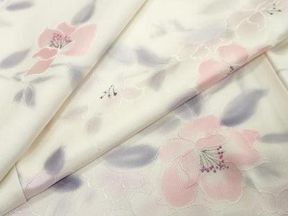 平和屋着物●上質な小紋　地紋起こし　枝花文　正絹　逸品　未使用　DABK0720ud