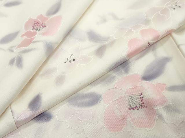 平和屋着物●上質な小紋　地紋起こし　枝花文　正絹　逸品　未使用　DABK0720ud