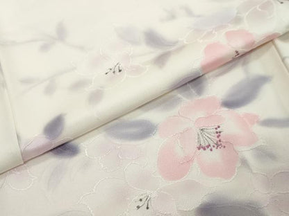平和屋着物●上質な小紋　地紋起こし　枝花文　正絹　逸品　未使用　DABK0720ud
