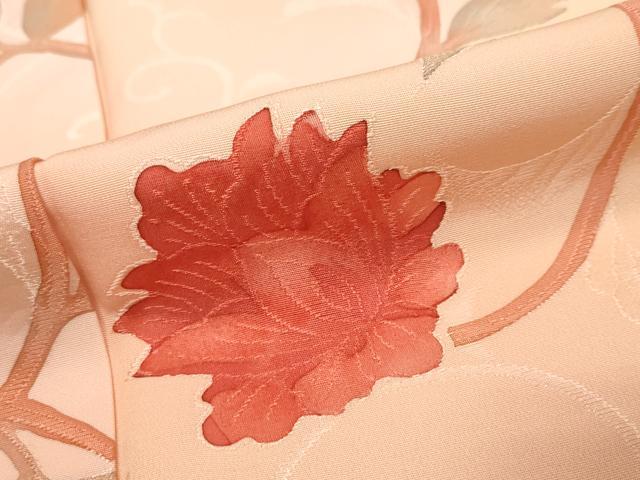 平和屋着物●上質な小紋　地紋起こし　花唐草文　正絹　逸品　DABK0724ud