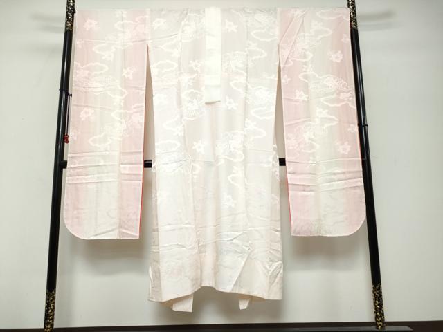 平和屋着物●振袖用長襦袢　無双仕立て　辻が花地紋　暈し染め　正絹　逸品　DABK0726ud