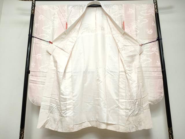 平和屋着物●振袖用長襦袢　無双仕立て　辻が花地紋　暈し染め　正絹　逸品　DABK0726ud