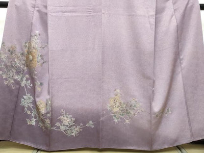 平和屋着物●洗える最高級着物　＜英＞はなぶさ謹製　訪問着　破れ色紙草花文　暈し染め　金銀彩　洗える着物　DABK0736ud