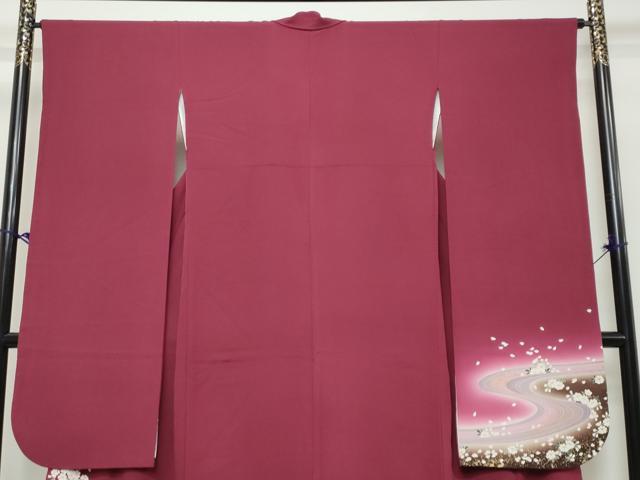 平和屋着物●豪華振袖　御所車花文　暈し染め　金彩　鈴乃屋扱い　正絹　逸品　DABK0746ud