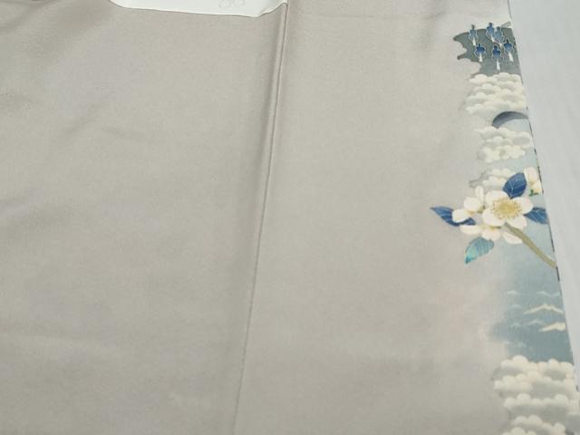 平和屋着物●本加賀友禅作家　木村喜博　色留袖　風景渡り鳥花文　暈し染め　やまと金ラベル　正絹　逸品　DABK0747ud