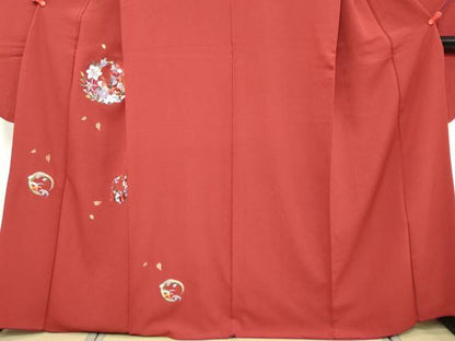 平和屋着物●中国三大刺繍　スワトウ刺繍　汕頭刺繍　総刺繍　振袖　草花丸文　金糸　正絹　逸品　DABK0752ud