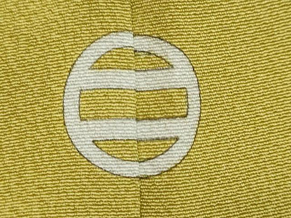 平和屋着物●ファッションデザイナー 花井幸子　色無地　緑黄色　正絹　逸品　DABK0760ud
