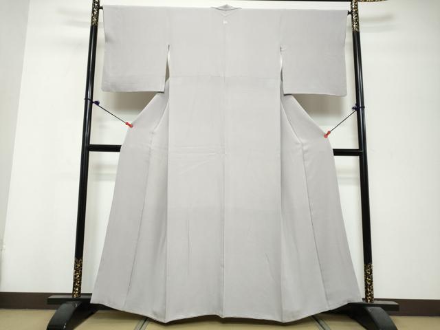 平和屋着物●上質な色無地　牡丹鼠色　正絹　逸品　DABK0761ud