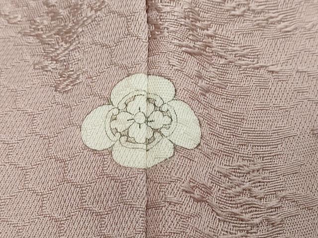 平和屋着物●上質な色無地　霞地紋　紅藤色　正絹　逸品　DABK0765ud