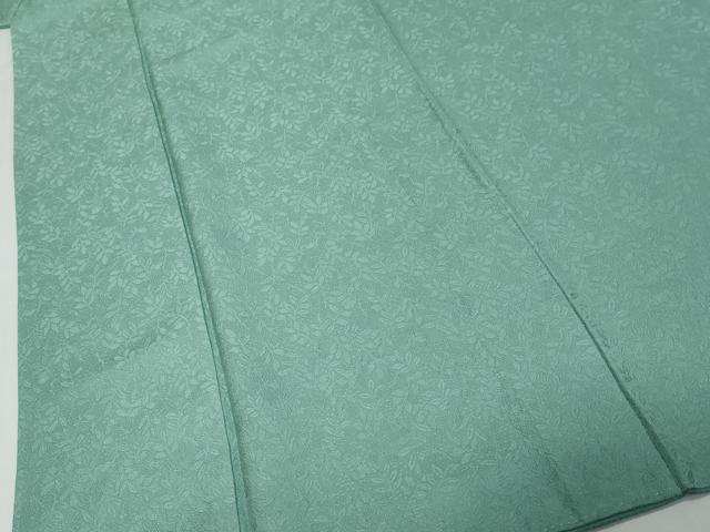 平和屋着物●上質な色無地　南天地紋　新橋色　正絹　逸品　DABK0766ud