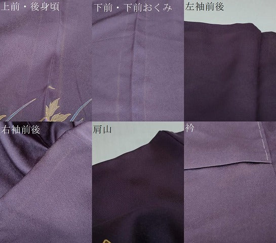平和屋着物●染色作家　斉藤三才　訪問着　花鳥文　金彩　正絹　逸品　DABK0772ud