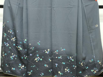 平和屋着物●訪問着　作家物　リバーシブル　道長短冊草花文　金彩　正絹　逸品　未使用　DABK0774ud