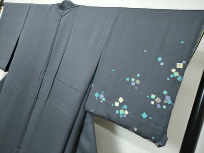 平和屋着物●訪問着　作家物　リバーシブル　道長短冊草花文　金彩　正絹　逸品　未使用　DABK0774ud