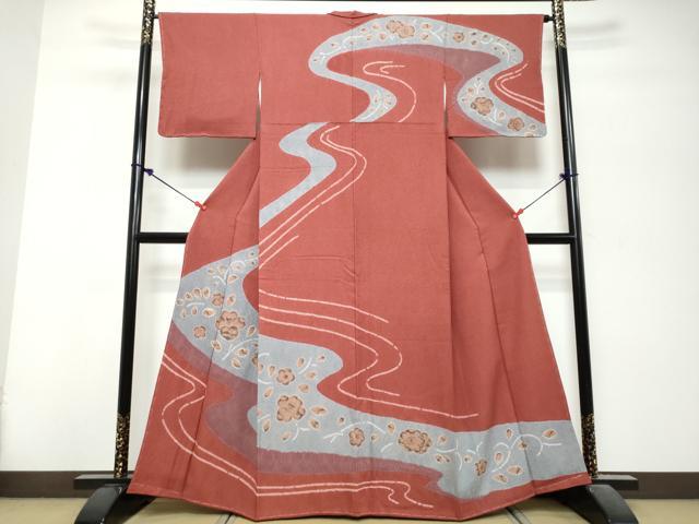 平和屋着物●訪問着　絞り　辻が花　正絹　逸品　未使用　DABK0783ud