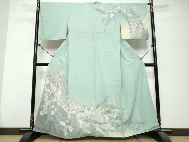 平和屋着物●訪問着　辻が花　暈し染め　金銀彩　正絹　逸品　DABK0789ud