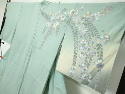 平和屋着物●訪問着　辻が花　暈し染め　金銀彩　正絹　逸品　DABK0789ud