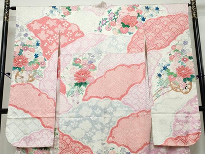 平和屋着物●豪華振袖　駒刺繍　絞り　花車文　正絹　逸品　DABK0794ud