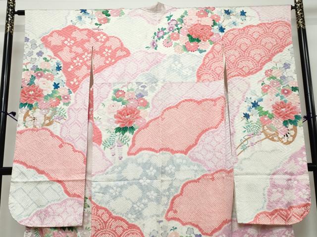平和屋着物●豪華振袖　駒刺繍　絞り　花車文　正絹　逸品　DABK0794ud