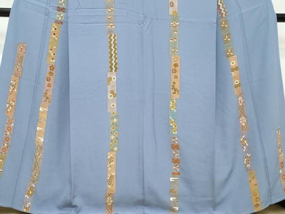 平和屋着物●訪問着　短冊吉祥花文　正絹　逸品　DABK0799ud
