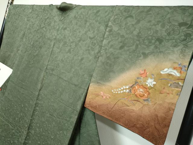 平和屋着物●訪問着　草花文　暈し染め　正絹　逸品　DABK0802ud