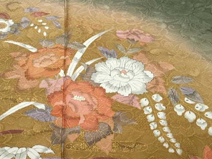 平和屋着物●訪問着　草花文　暈し染め　正絹　逸品　DABK0802ud
