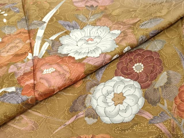 平和屋着物●訪問着　草花文　暈し染め　正絹　逸品　DABK0802ud