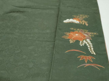 平和屋着物●訪問着　草花文　暈し染め　正絹　逸品　DABK0802ud