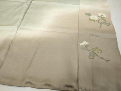 平和屋着物●訪問着　作家物　流水草花文　暈し染め　金彩　仮絵羽　正絹　逸品　未使用　DABK0806ud