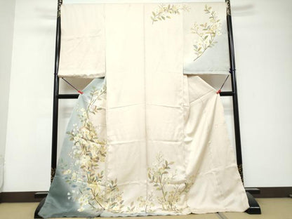 平和屋着物●訪問着　作家物　枝花文　暈し染め　仮絵羽　正絹　逸品　未使用　DABK0807ud