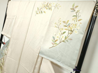 平和屋着物●訪問着　作家物　枝花文　暈し染め　仮絵羽　正絹　逸品　未使用　DABK0807ud