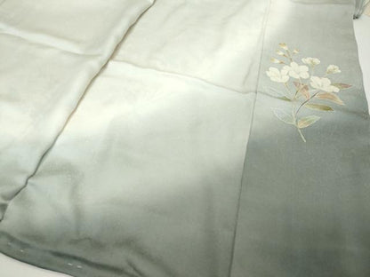 平和屋着物●訪問着　作家物　枝花文　暈し染め　仮絵羽　正絹　逸品　未使用　DABK0807ud