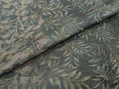 平和屋着物●本場大島紬　古代染色純泥染　枝葉間道　さが美扱い　証紙付き　正絹　逸品　未使用　DABK0817ud