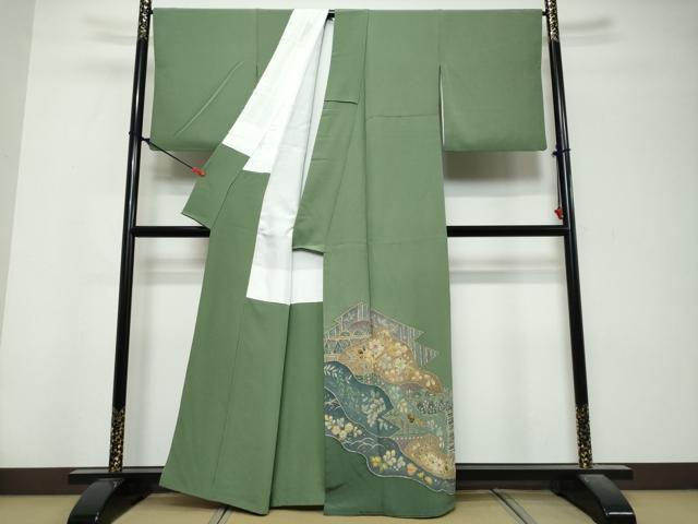 平和屋着物●豪華色留袖　友禅　作家物　辻が花　金彩　反端付き　正絹　逸品　DABK0822ud