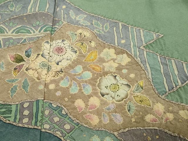 平和屋着物●豪華色留袖　友禅　作家物　辻が花　金彩　反端付き　正絹　逸品　DABK0822ud