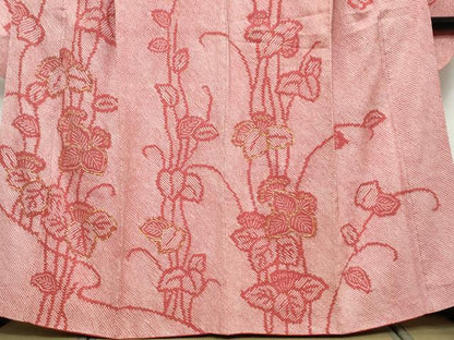 平和屋着物●豪華振袖　駒刺繍　総絞り　草花文　正絹　逸品　DABK0825ud