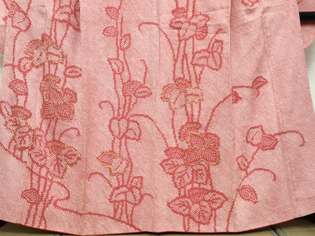 平和屋着物●豪華振袖　駒刺繍　総絞り　草花文　正絹　逸品　DABK0825ud
