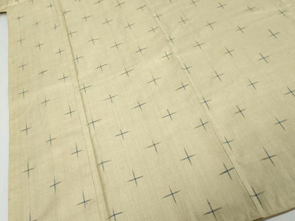 平和屋着物●上質な紬　十字絣　胴抜き仕立て　正絹　逸品　未使用　DABK0828ud