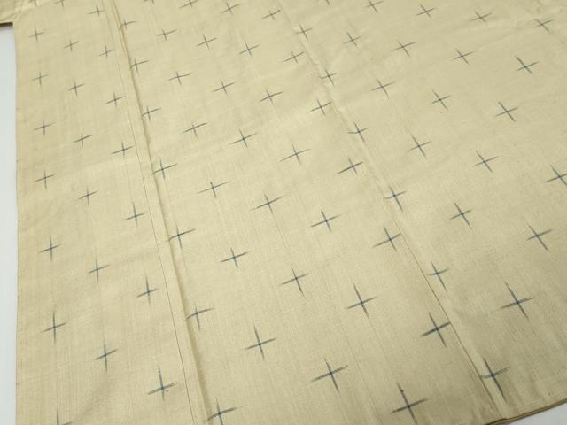 平和屋着物●上質な紬　十字絣　胴抜き仕立て　正絹　逸品　未使用　DABK0828ud