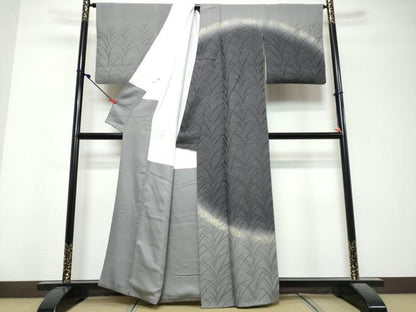 平和屋着物●訪問着　作家物　草葉文　暈し染め　金彩　正絹　逸品　DABK0830ud