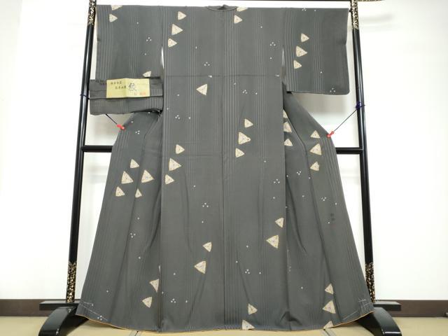 平和屋着物●上質な小紋　作家物　箔散らし　正絹　逸品　DABK0831ud