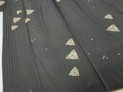 平和屋着物●上質な小紋　作家物　箔散らし　正絹　逸品　DABK0831ud
