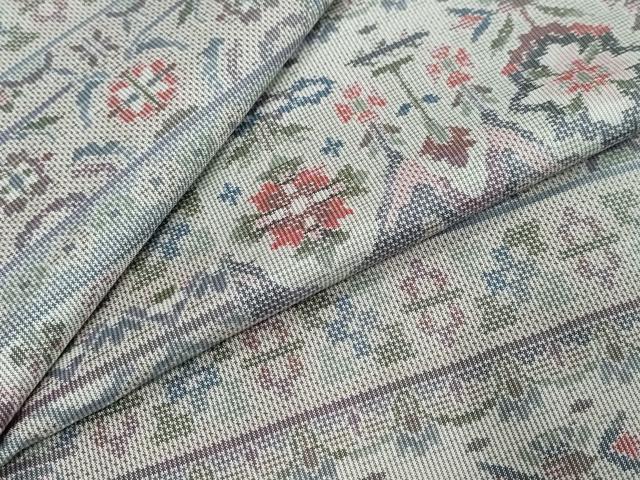 平和屋着物●本場大島紬　横段洋花文　正絹　逸品　未使用　DABK0836ud